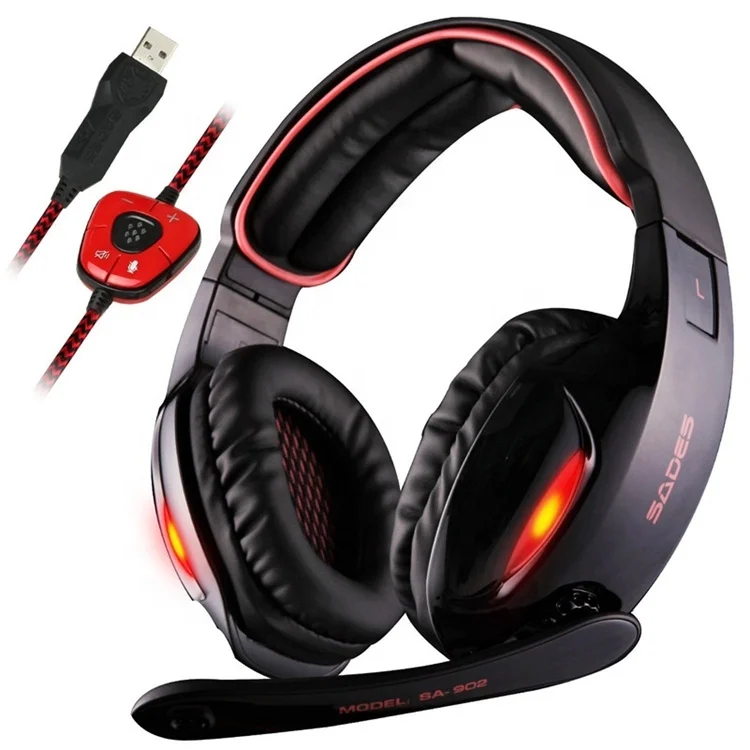 

Sades SA902 7.1 Sound Gaming Headsets with LED Light Noise Cancelling Headphones