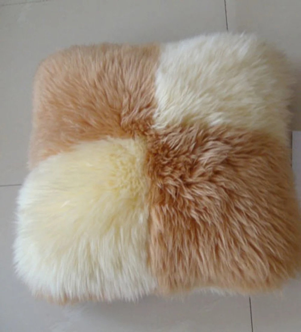 Factory Price Good Cheap Sheepskin Throw Pillow Plush Cushion
