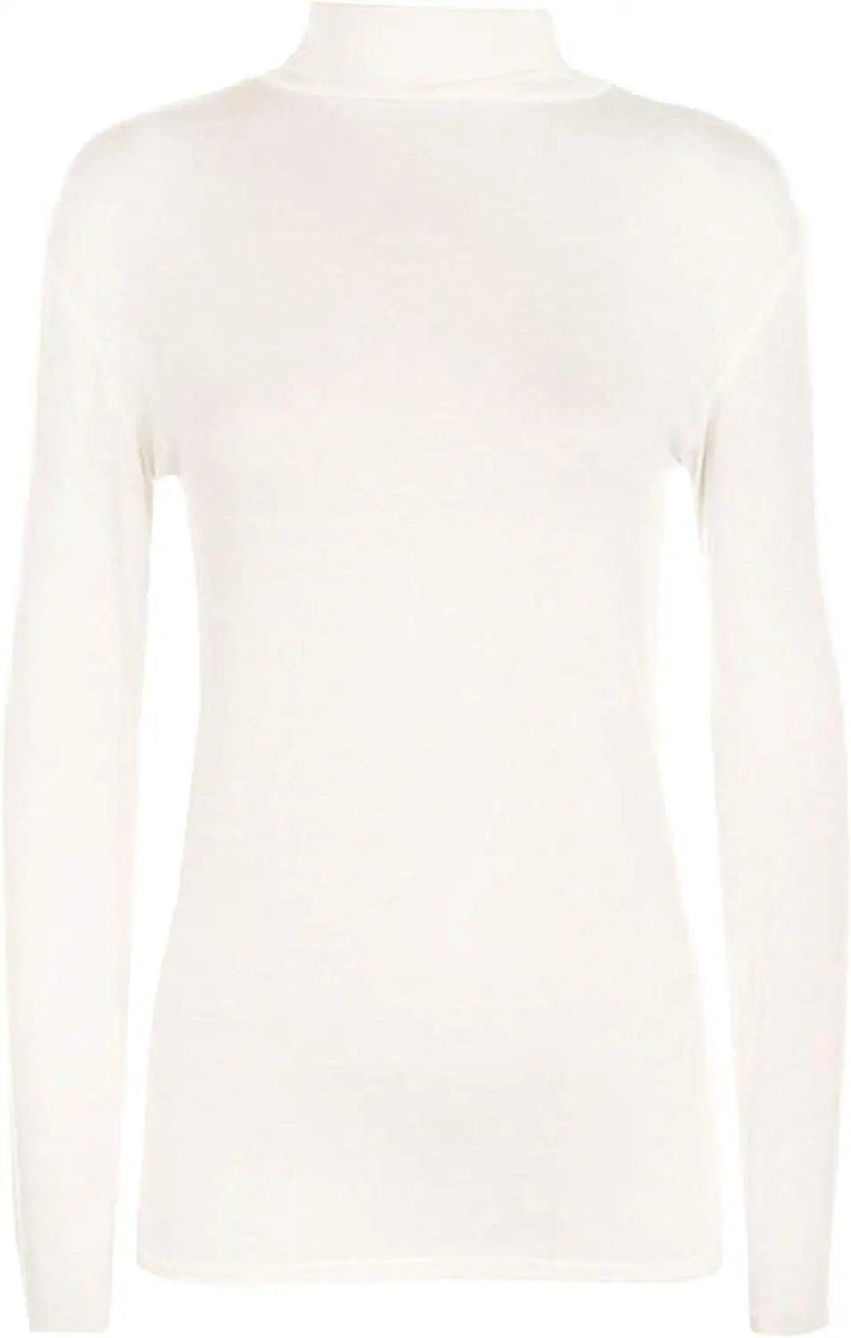 Rimi Hanger Womens Long Sleeve Polo Neck Top Jumper Ladies Stretchy Turtle Neck Casual Top S/3XL