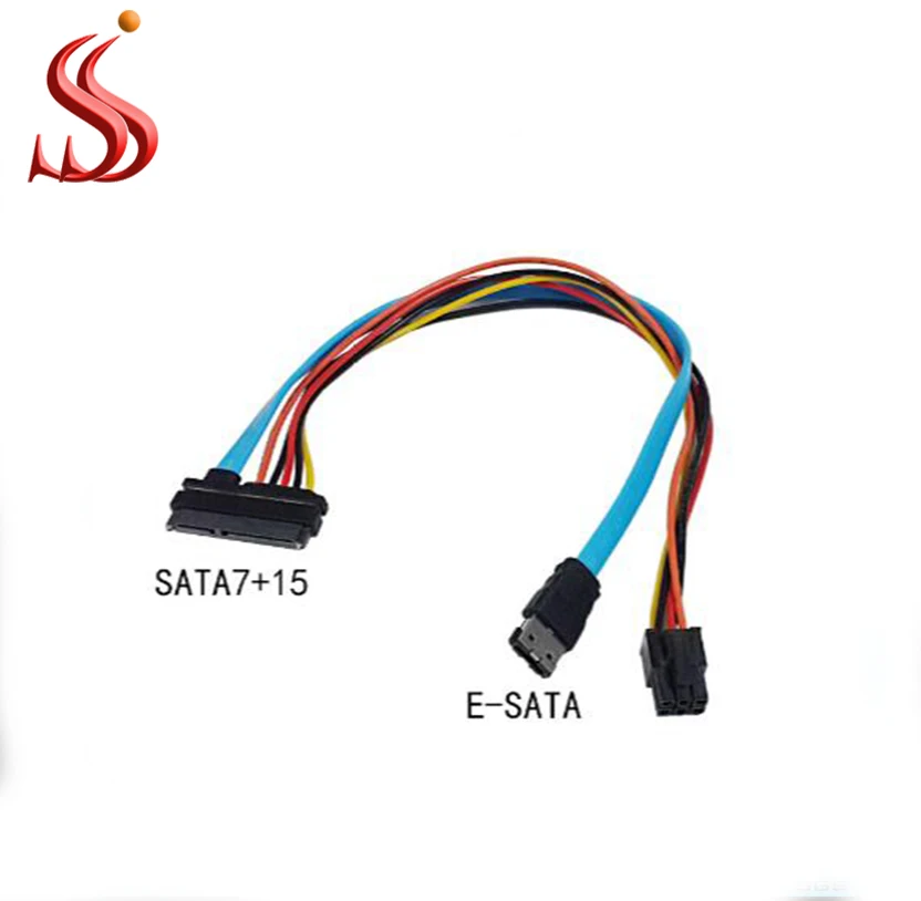 22 Pin Sata Hembra Con Cable De Alimentación De 2 Pines Y De Ángulo