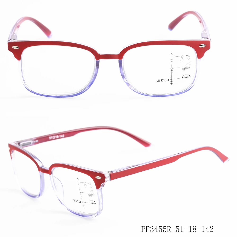 

Newest ready made anti blue ray progressive reading glasses presbyopic bifocal multifocal smart readers free MOQ, Multi