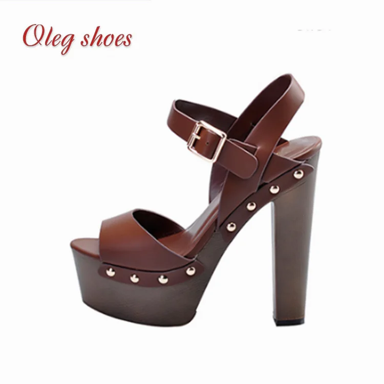 wooden high heels