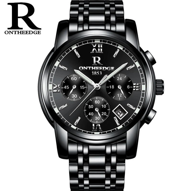 

ONTHEEDGE 026 High Quality Stainless Steel Wristwatch for Men Chronograph with Calendar Watches