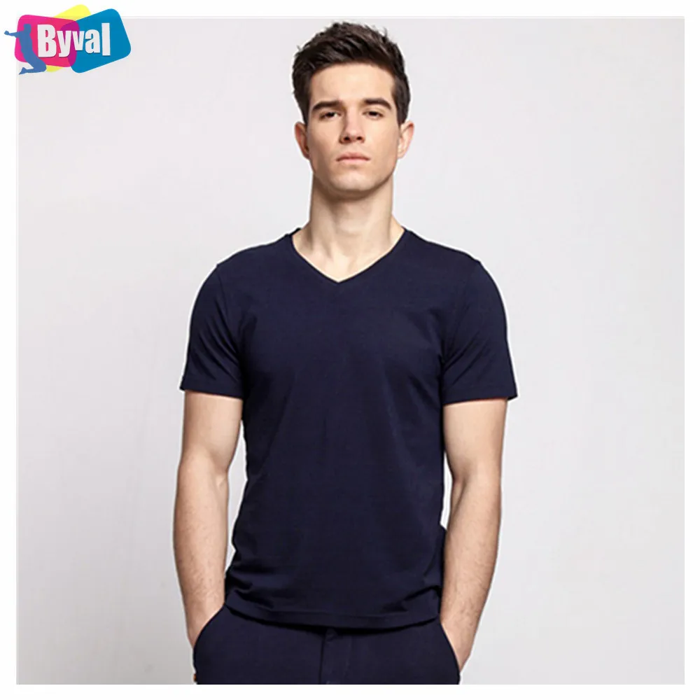 
Mens V Neck T Shirt 100% Bamboo Fabric Tshirts Blank T-shirt Wholesale Custom Logo Clothing China Supplier 