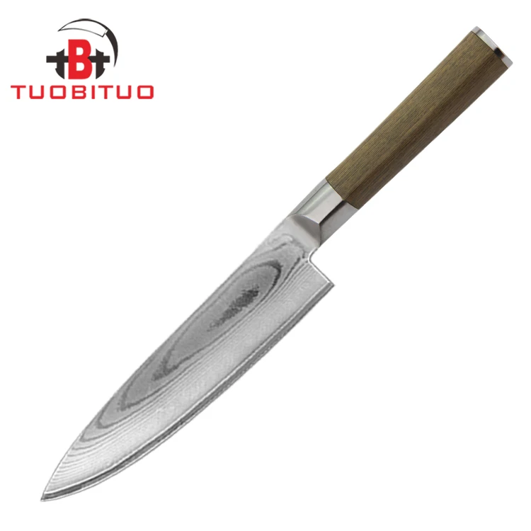 Dao kéo Loạt Nhẫn Đầu Bếp Nhật Bản 8-inch dao-AUS 10 67 Lớp damascus con dao nhà bếp Đầu Bếp của Nhà Bếp dao 8"