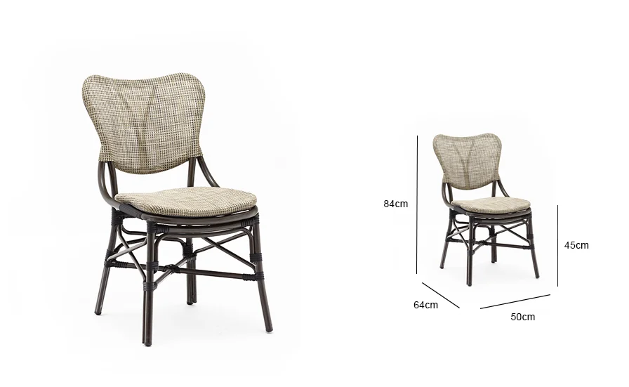 Rattan Highback Dining Chair With Arms Design For Bistro Set