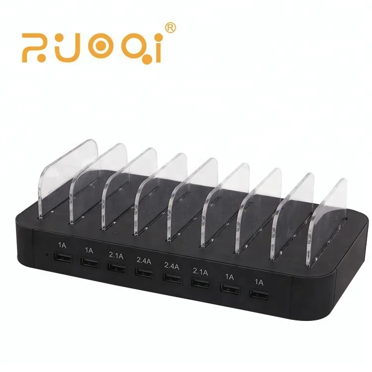 

Hot sale Multiple USB charger 8 ports mobile phone docking usb charging station, White;black or customized