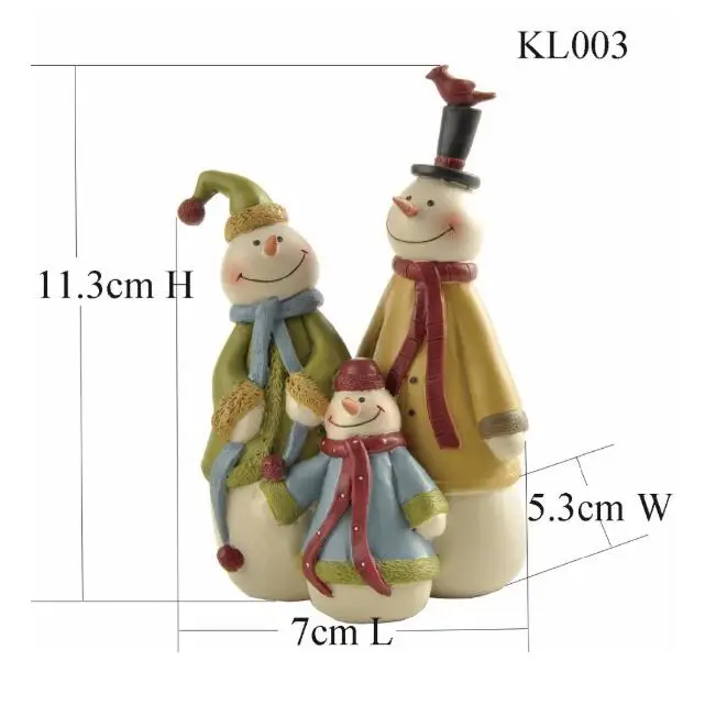 4.45" Tall Holiday Christmas Decorative Family Snowman Figurines Resin Figure Snowman Doll