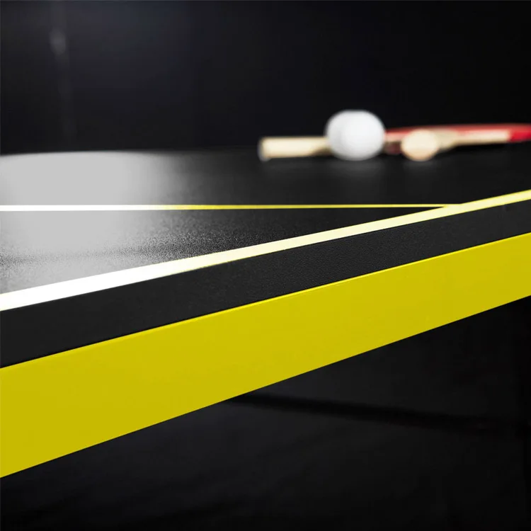 Fashionable Movable Ping Pong Table Black Foldable Table Tennis Table