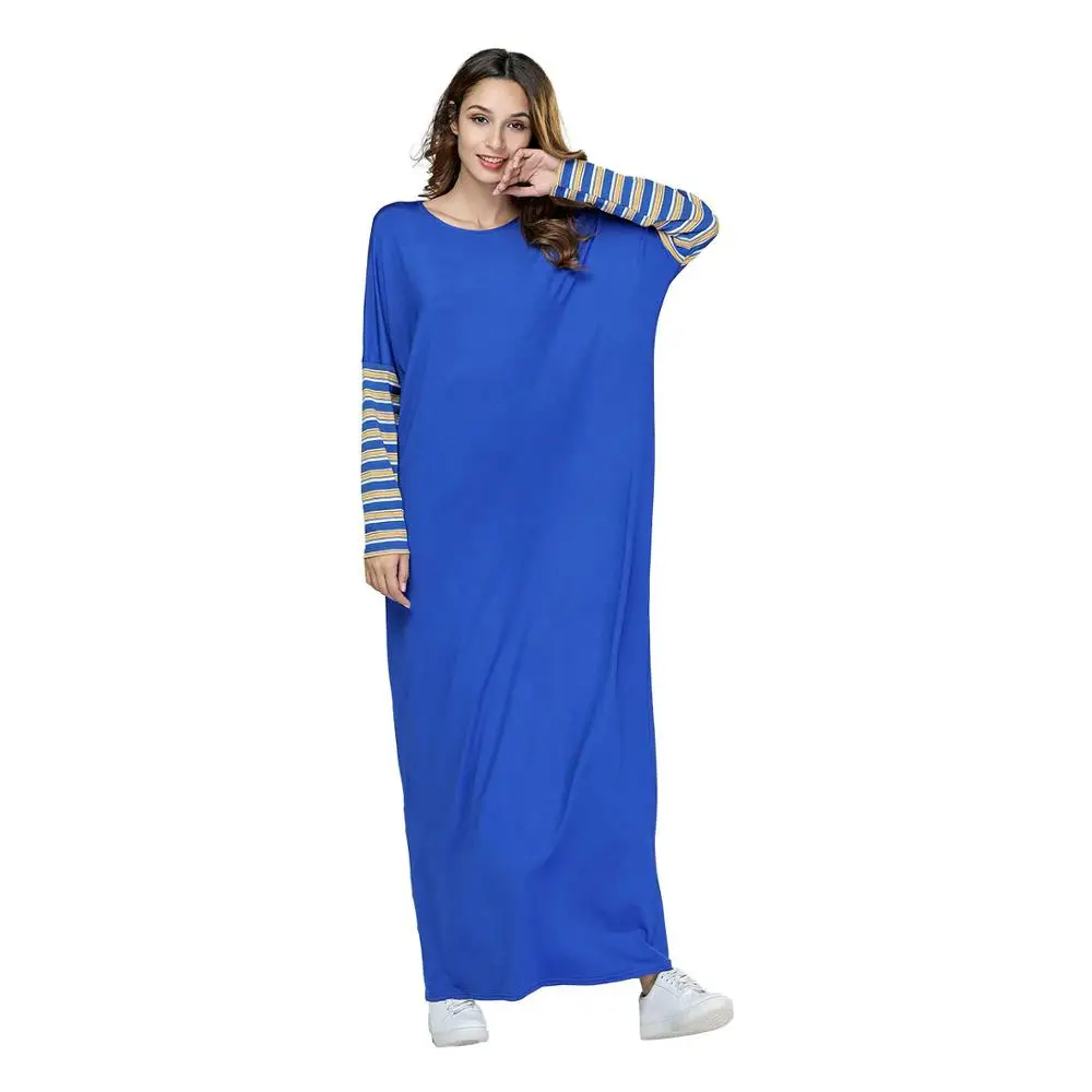 

arab muslim loose knitting strpie dress abaya