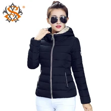 2015 Winter Jacket Women Hooded Parka Slim Cotton-Padded High Neck Candy Color Cotton Jacket Coat Plus Size z84