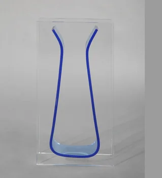 Fashionable Desktop Blue Acrylic Plastic Cylinder Vases With