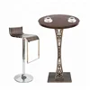 Unique Tower-Like Central Tube Fixed Height Iron Baking Varnish Coffee Table For Restaurant Use
