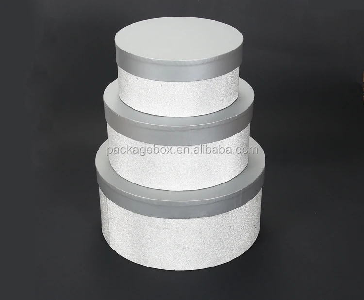 Wholesale Household Items Cylinder Cardboard Box With Lid/silver Round