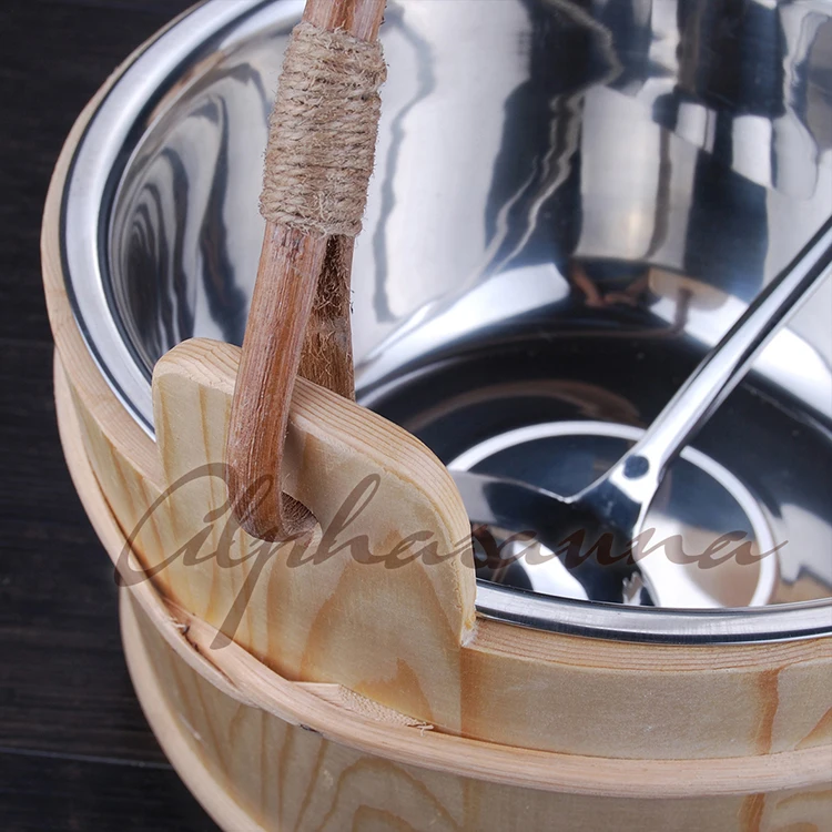 Good Quality Sauna Accessories Sauna Bucket And Ladles With Stainless