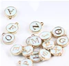 customized alphabet initial letter charms enameled letter charms DIY letter charms for bracelet