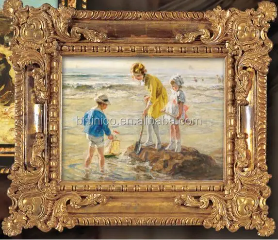 Dropship French Style Solid Wood Frame Antique Painting Linen