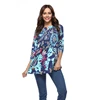 Womens Three Quarter Sleeve Patterned Tunic Top Blusas vestido de mujer