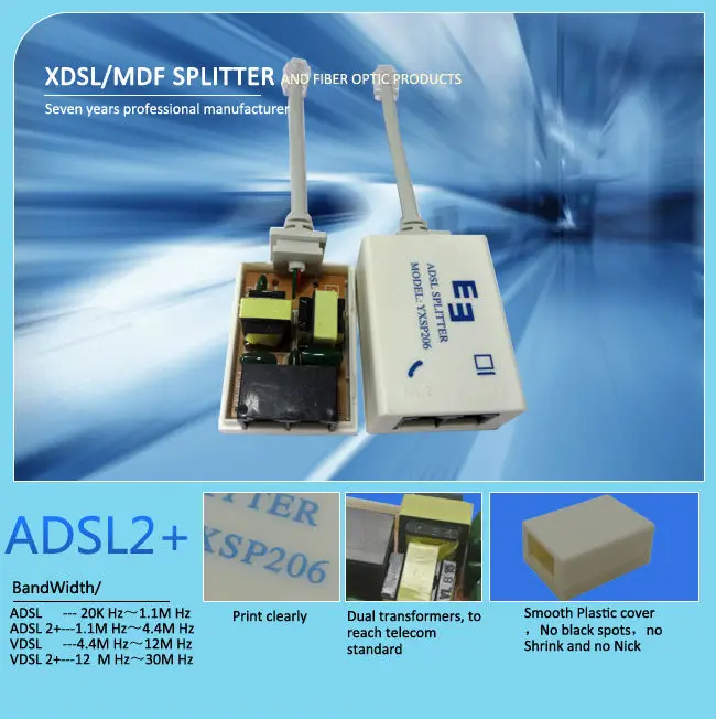 Tel Adsln Adslスプリッタ Adslモデムとアナログ電話機器を同時に使用するアダプタです ナンバーディスプレー対応 サンワサプライ株式会社
