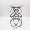 KZ160740 Unique Wood Round Desktop Metal Plant Stands