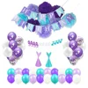Mermaid theme Birthday party Balloon hat cake glitter cupcake toppers mermaid party supplies birthday set