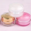 Hengsheng manufacturer supply empty plastic acrylic 15g cosmetic hand cream small cute sample jars with lids