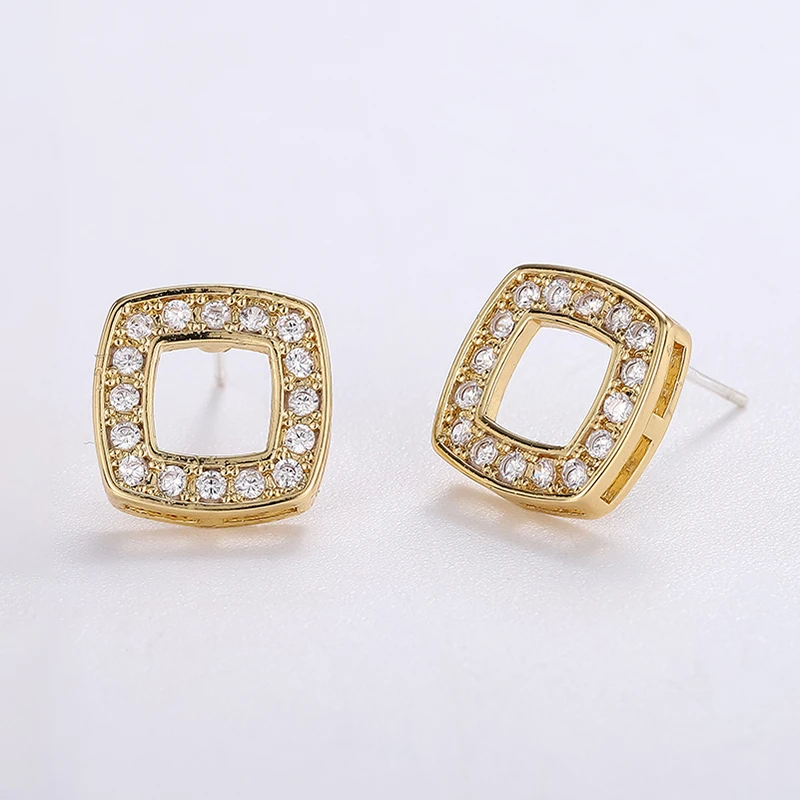 

Lateefah 2019 Hot Sale Hollow Square Earrings Creative Earrings Wedding Zircon Earring For Women Jewelry