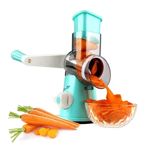 Image of Round vegetable cheese mandoline cutter 3 in 1 multifunctional vegetable grater