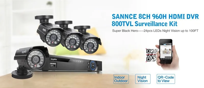 SANNCE 8CH מערכת טלוויזיה במעגל סגור DVR 960H 4PCS 800TVL IR עמיד חיצוני מצלמת טלוויזיה במעגל סגור הביתה אבטחה מערכת מעקב ערכות SANNCE 8CH מערכת טלוויזיה במעגל סגור DVR 960H 4PCS 800TVL IR עמיד חיצוני מצלמת טלוויזיה במעגל סגור הביתה אבטחה מערכת מעקב ערכות