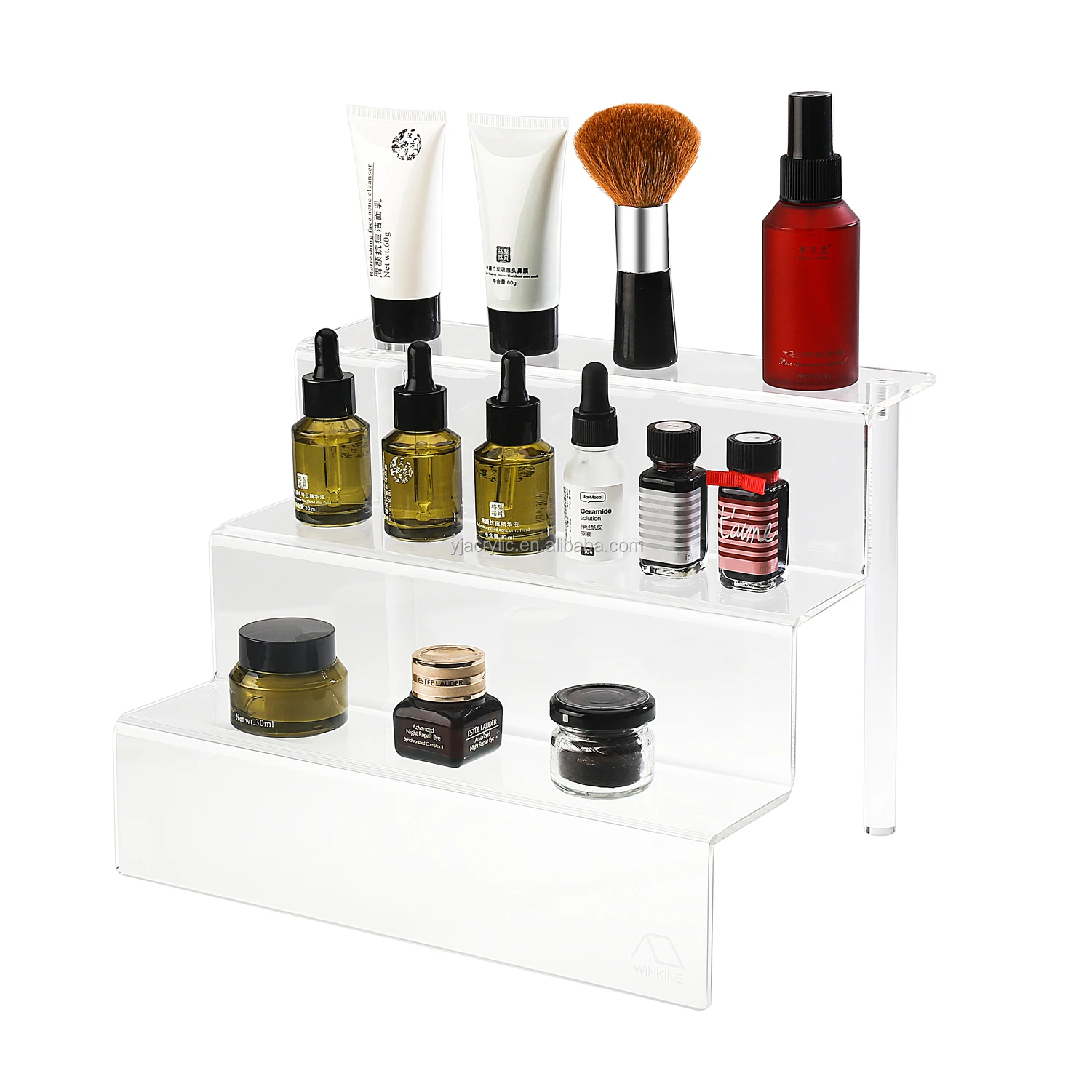 2 Packs Acrylic Display Stand 3 Tier Clear Acrylic Display Riser Acrylic Perfume Bottle Display