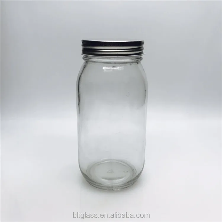 Wholesale Wide Mouth Mason Jars 750ml With Black Screw Lid For Honey