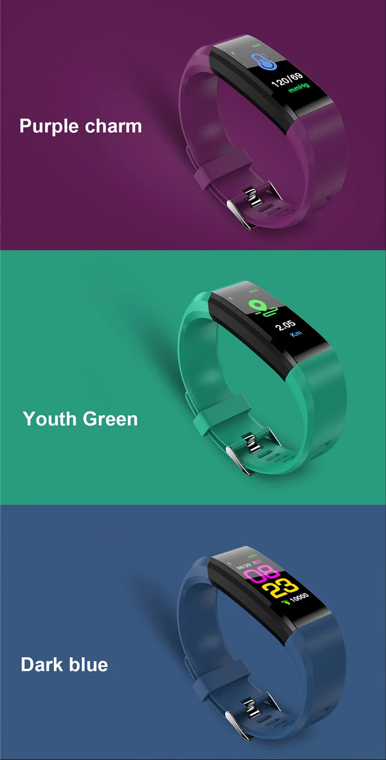 HOT Sale 115plus smartwatch Heart Rate Monitor Pedometer Fitness Tracker watch band smart bracelet 115plus
