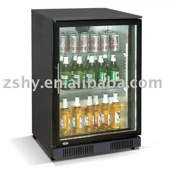 small bar fridge glass door