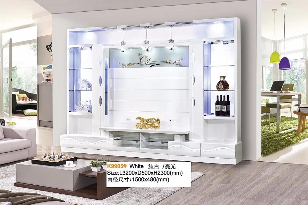 China Beno Furniture Competitive Price Tv Cabinet 1m 2m Long Big White Color Glass Wall Units Designs In Living Room Pictures Buy Mdf Tv Wall Unit