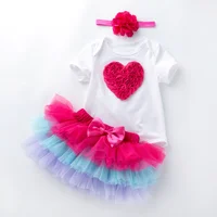 

Fluffy tutu 2019 New 0-2 Years Old Baby Holiday Cotton Short-Sleeve Six-Layer Gauze Skirt Suits Girls Colorful Tutus