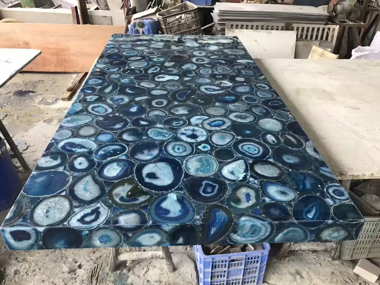 Luxury Backlit Blue Agate Stone Table Buy Blue Agate Stone Table,Blue