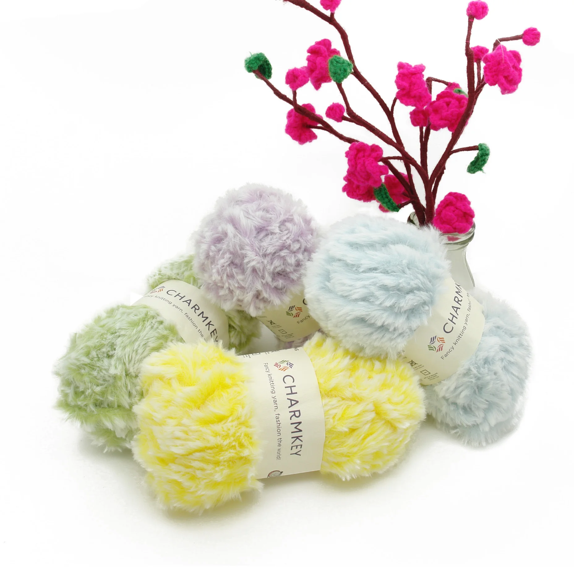 
China manufacturer wholesale 100% polyester mink fur yarn knitting yarn for hand knitting 