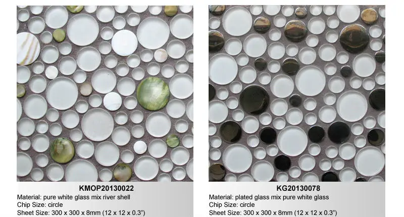 Milky White Bubble Tile, Glass Tile Round Mosaic, Glass Mosaic Tiles Circles (KGS20130066)