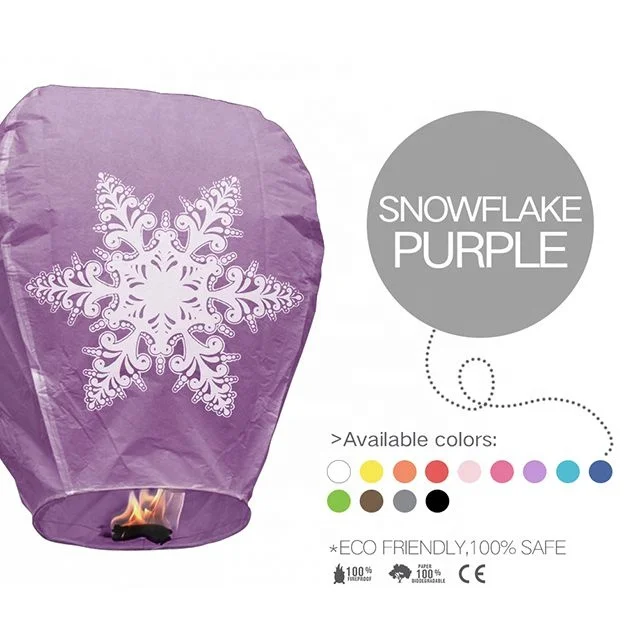 
Boomwow 100% Biodegradable Printed Senta Christmas Tree Wire Free Paper Sky Lantern for Christmas New Year Festival 