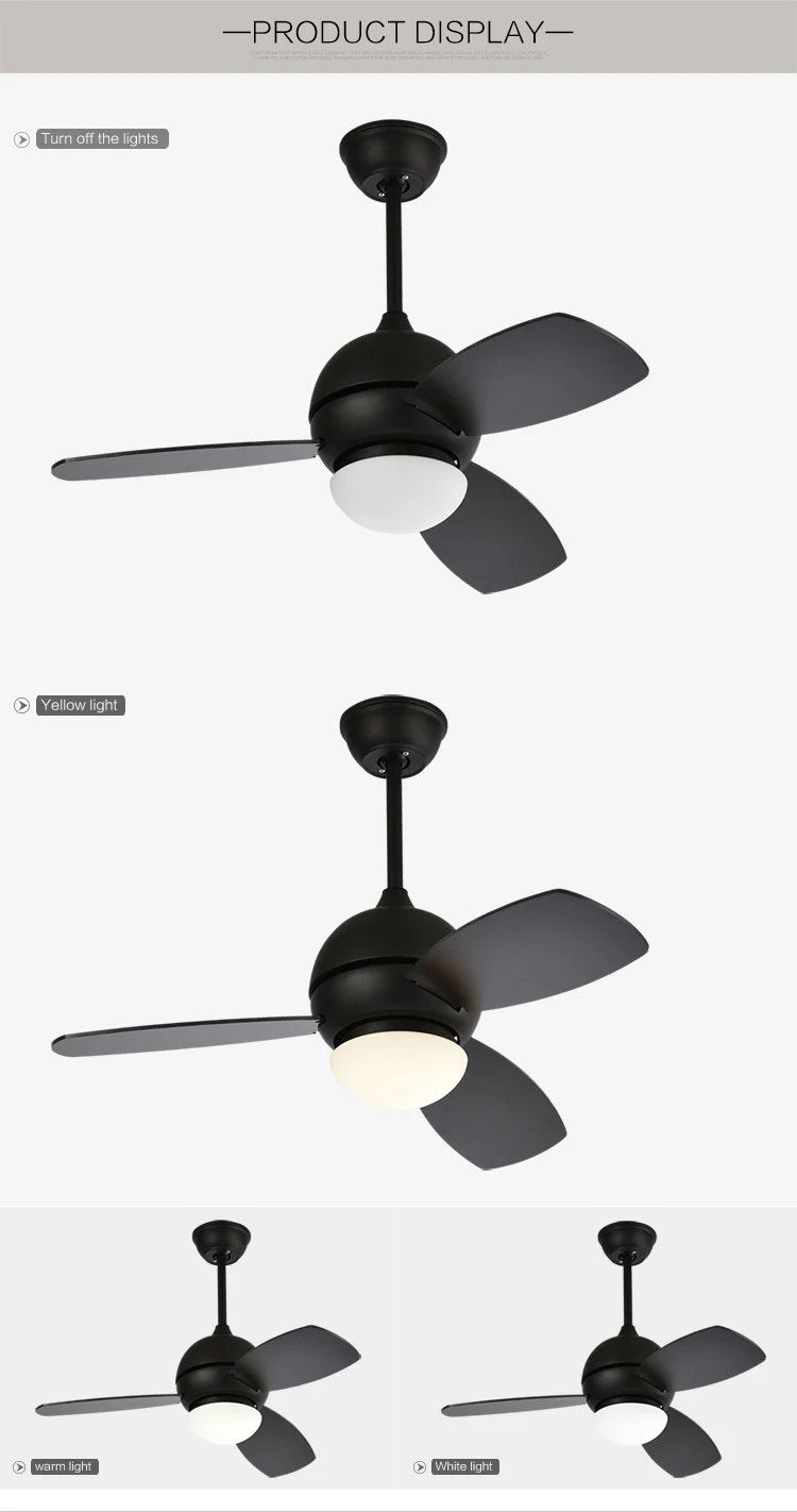 Wholesale dining room restaurant modern fan big hidden black ceiling fan