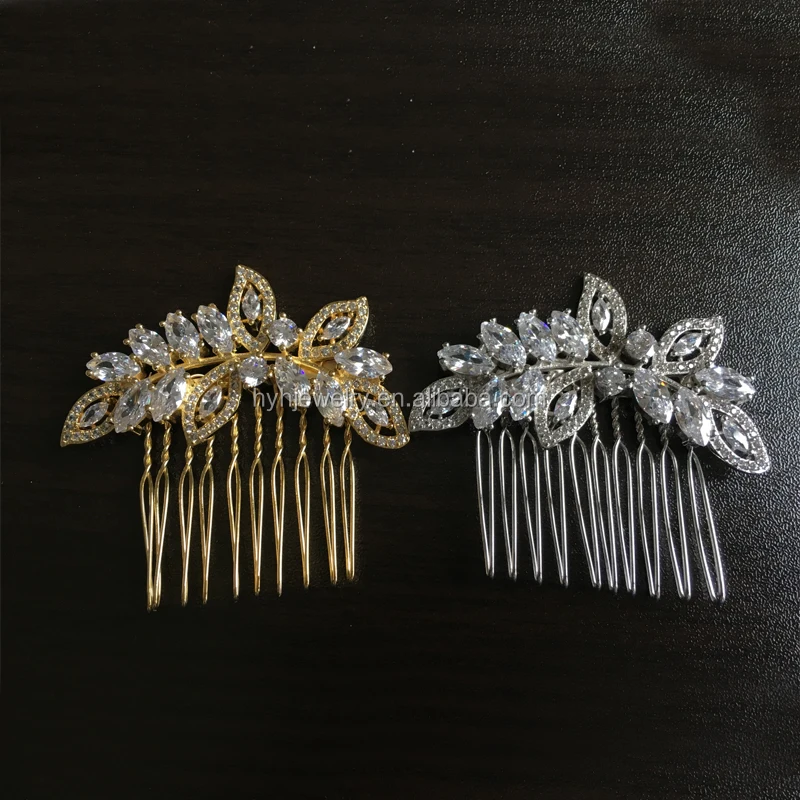 Top Sale Wedding Hair Accessories White Gold Plated Cz Diamond