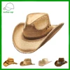 Wholesale custom sombrero natural raffia straw cowboy hat