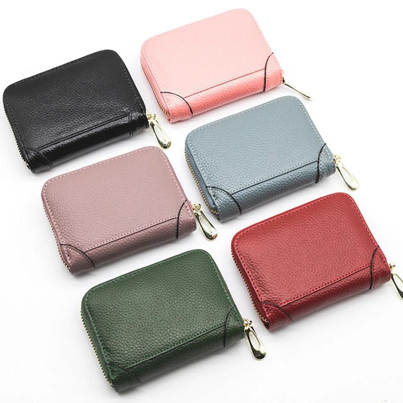 

2021 fashion genuine leather organ wallet multi-cards purse cards pocket card holder for women, 6 colors