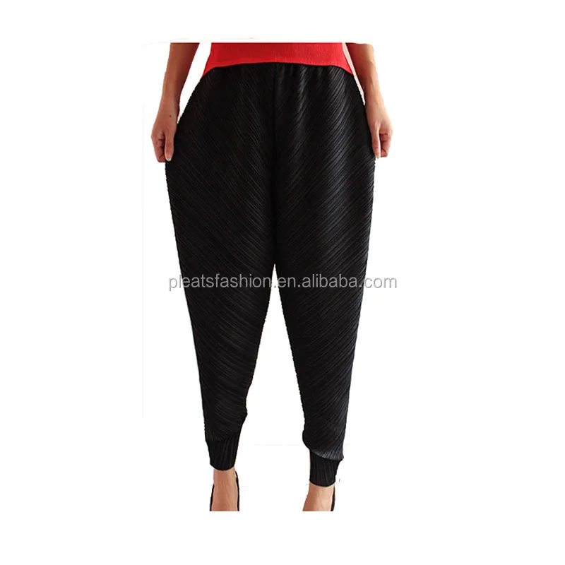 

New design fashion joker middle age women pleats lose style haren pant