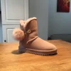 2018 now style fox fur ball and delicate pins trim winter snow boots women
