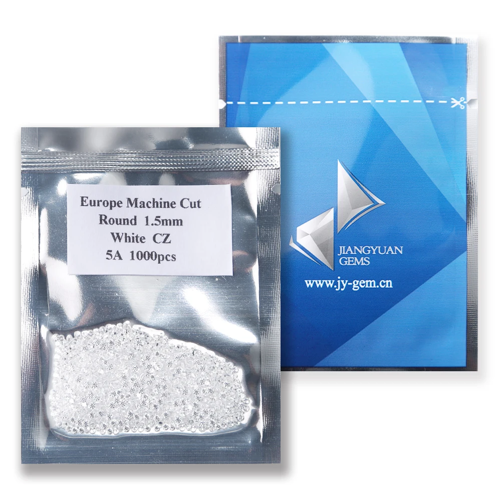 

1000piece/bag 1.5mm 5A Loose CZ Stone White Cubic Zirconia For Jewelry