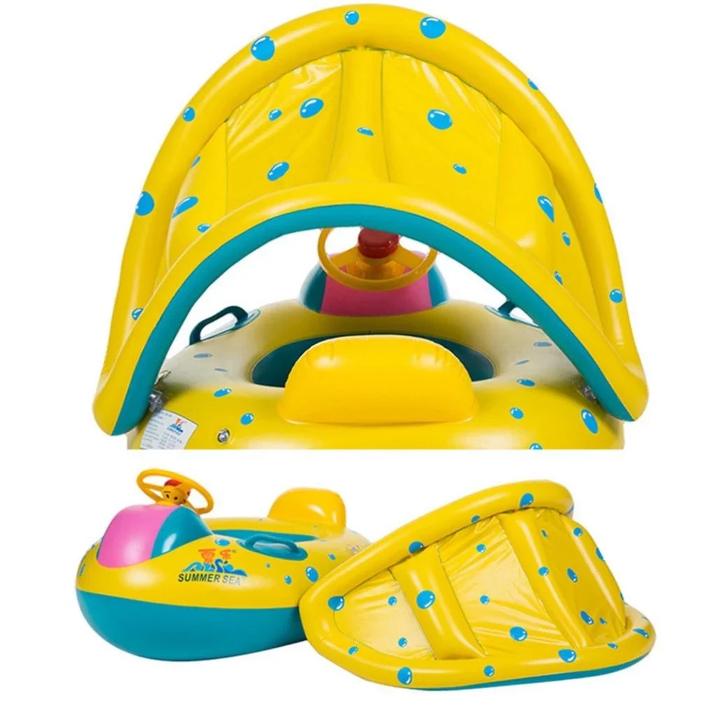 Baby Body Float Baby Spring Float Sun Canopy Safe Inflatable Baby