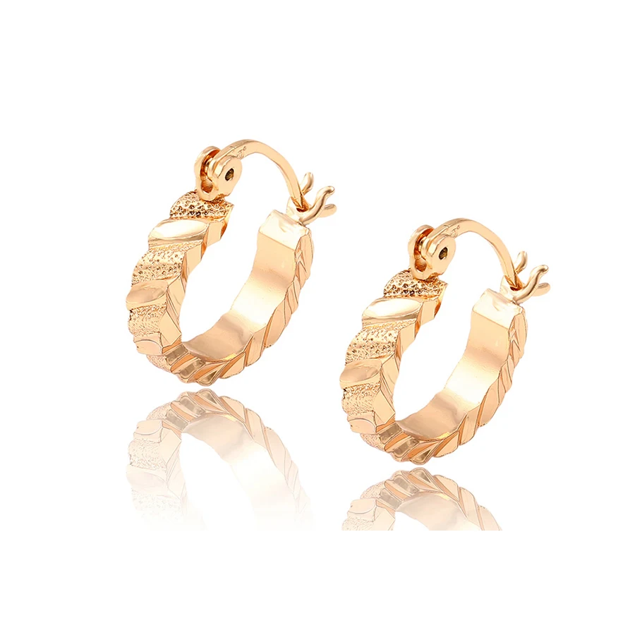 29700 Xuping Fashion 18K Gold Plated Earrings Elegant popular Huggie earrings With Glass