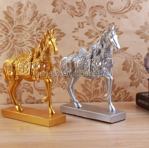 Golden Horse Statue Brass Figurine Copper Horse Decoration Home