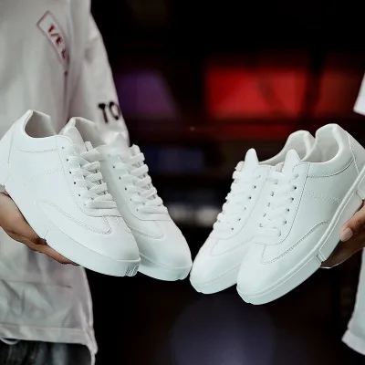 

Fashion sneakers men board sports casual shoes, White